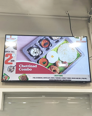 Restaurant digital signage display for menu and offers
